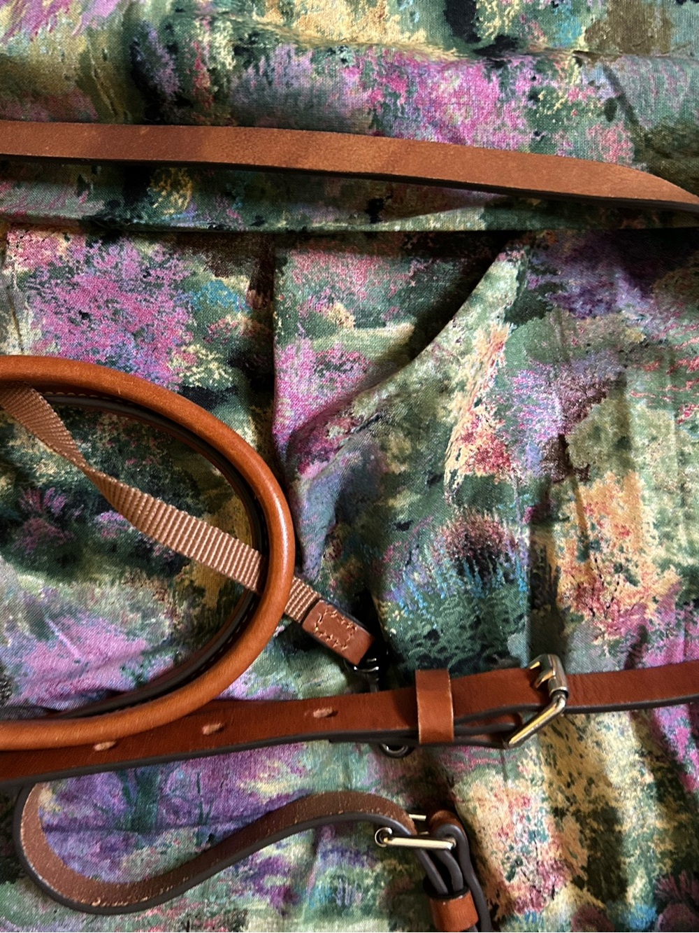 Dooney & Bourke Authentic Blue Pebbled Leather Dome Handbag W/ Brown Trim - Picture 12 of 12